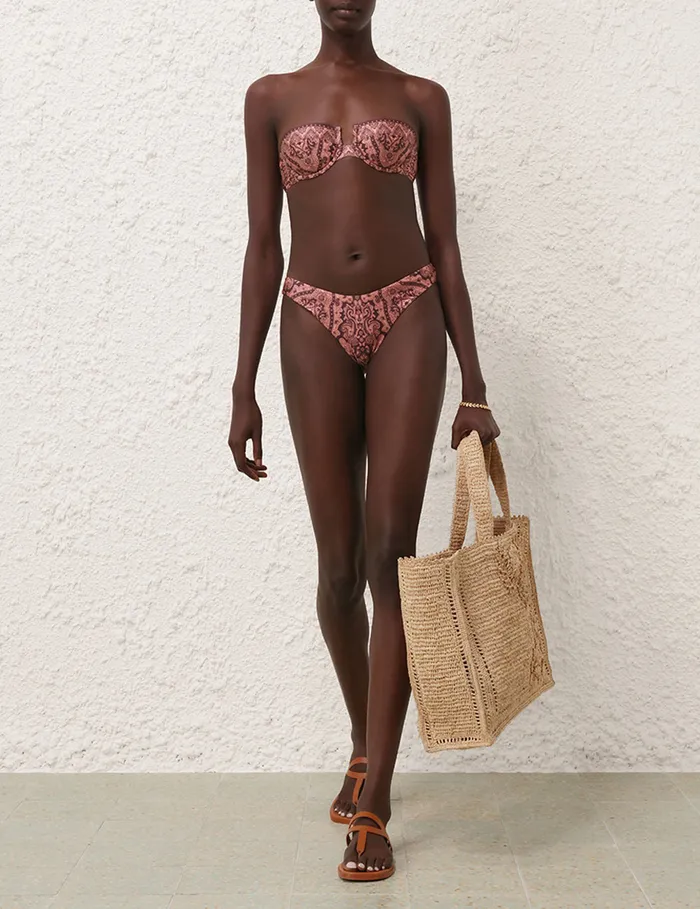 Women Zimmermann Bikinis Ottie Balconette Bra Coral Paisley