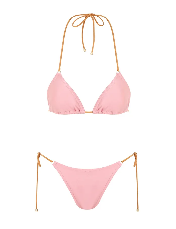 Women Zimmermann Bikinis Pop Mini Tri Bikini Pale Pink