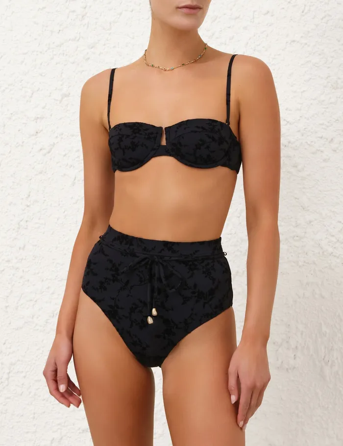 Women Zimmermann Bikinis Wylie Textured Balconette Black