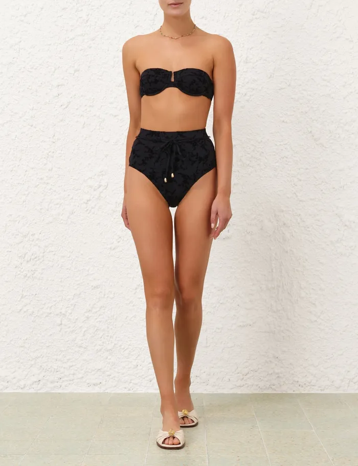 Women Zimmermann Bikinis Wylie Textured Balconette Black
