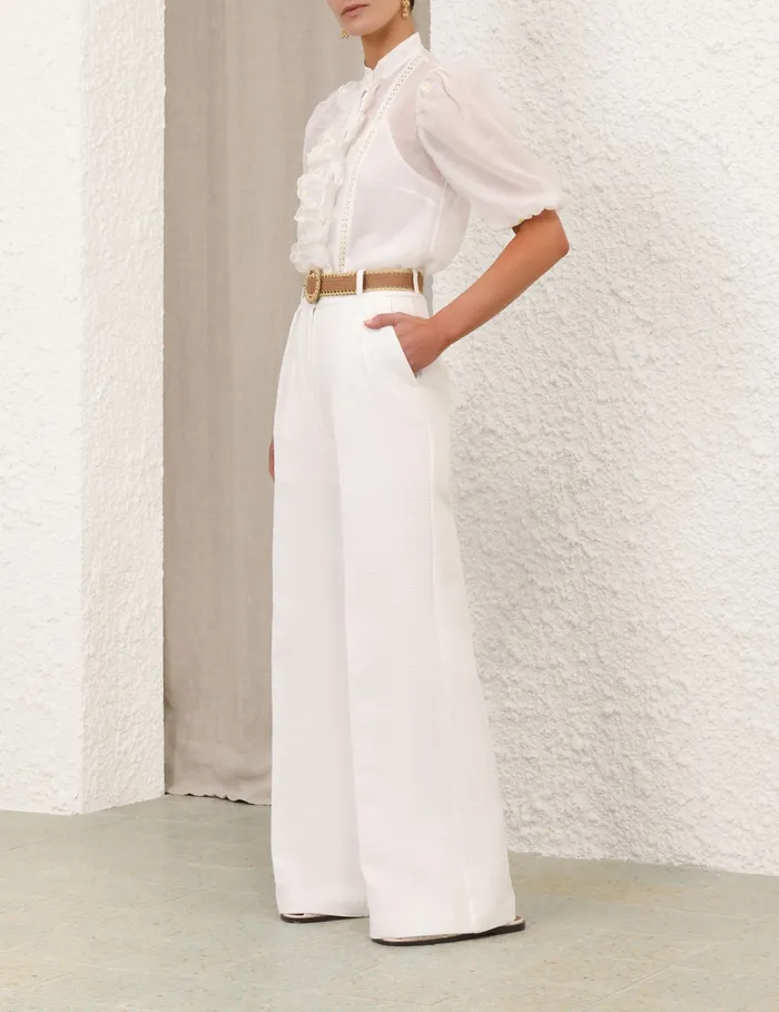 Women Zimmermann Clothing Acacia Flare Pant Ivory