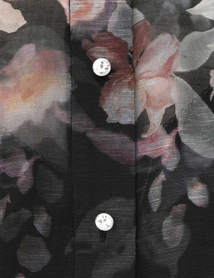 Women Zimmermann Clothing Crush Frill Sleeve Blouse Black Floral
