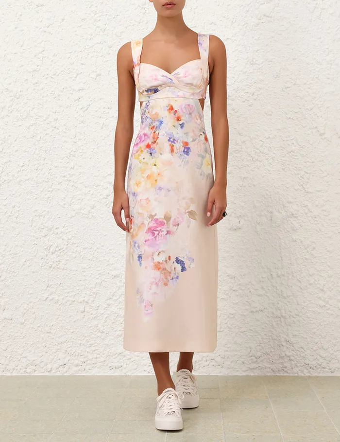 Women Zimmermann Clothing Crush Midi Dress Multi Floral