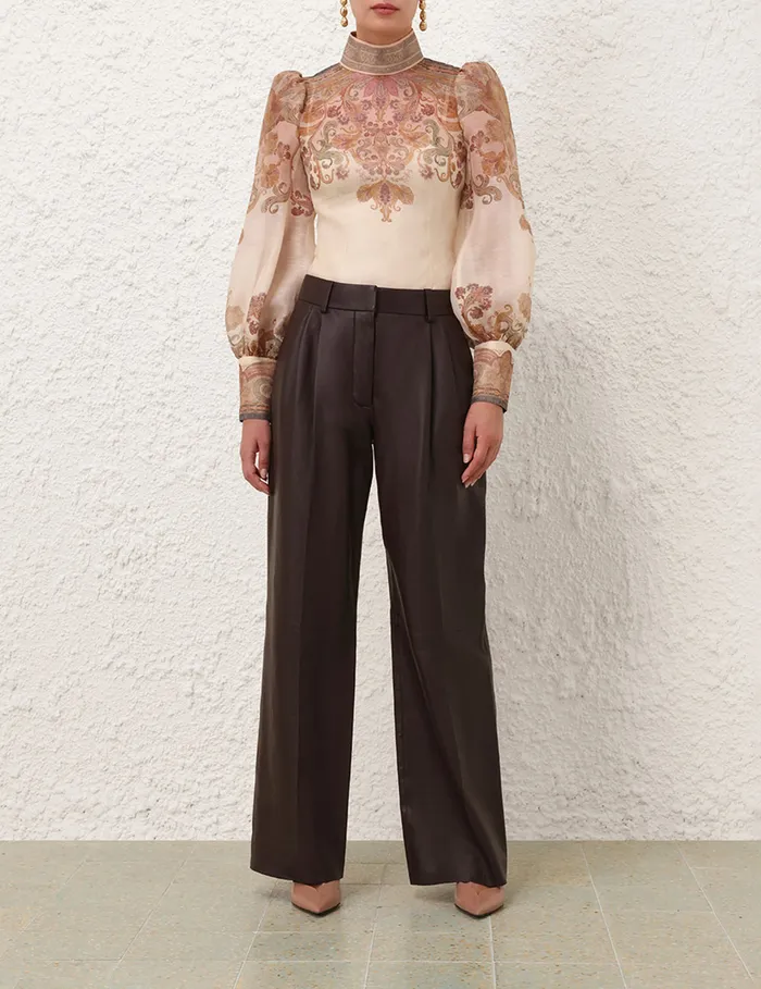 Women Zimmermann Clothing Illustration Bodice Top Cream Paisley