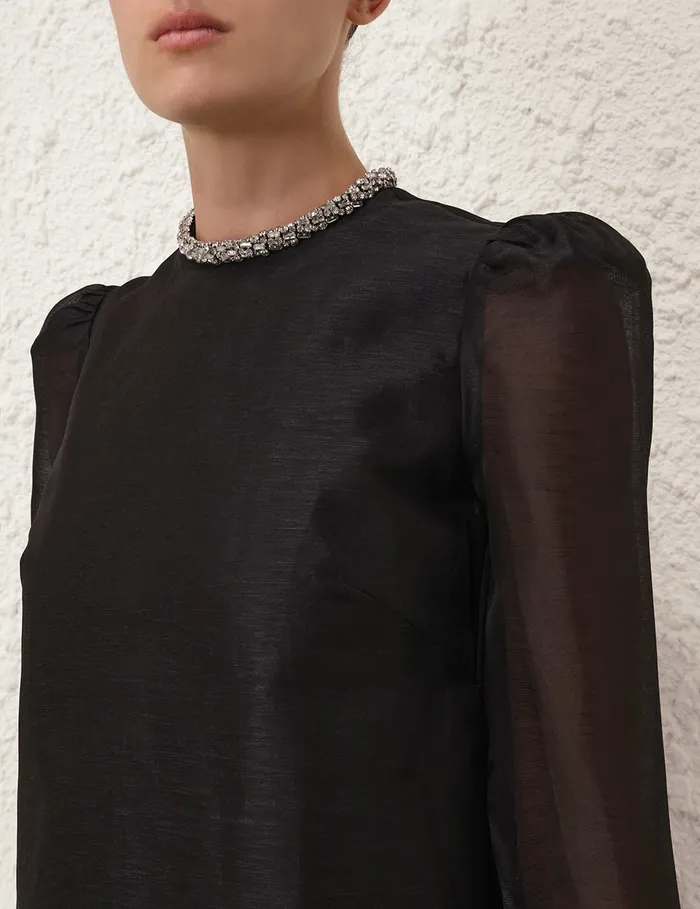 Women Zimmermann Clothing Illustration Diamante Mini Black