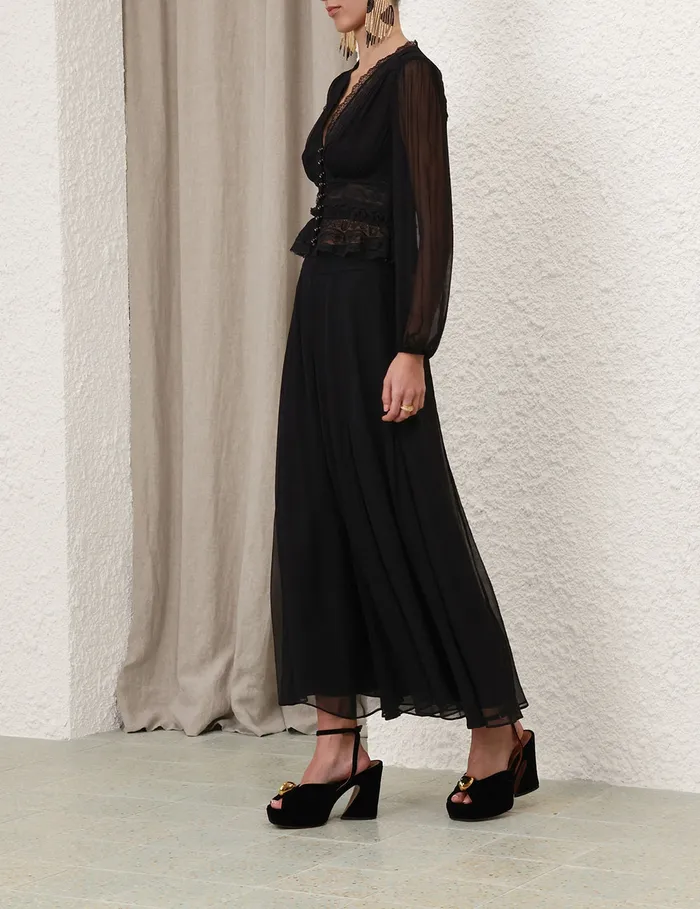 Women Zimmermann Clothing Illustration Flare Culotte Black