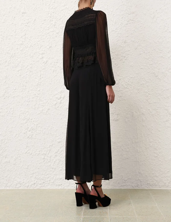 Women Zimmermann Clothing Illustration Flare Culotte Black