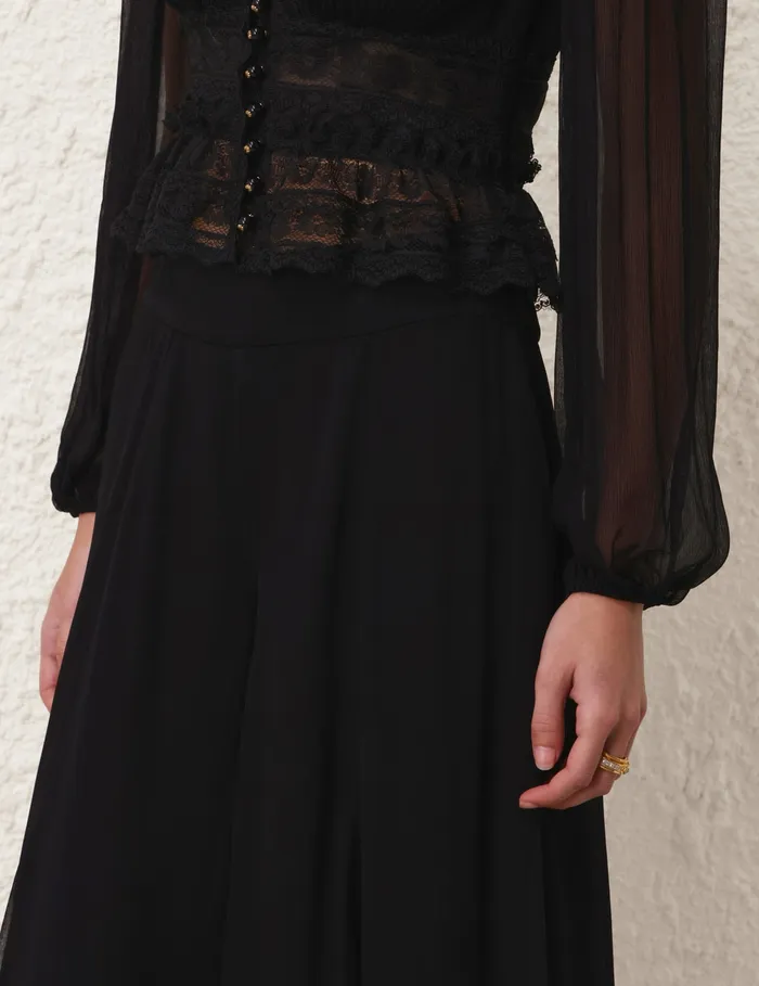 Women Zimmermann Clothing Illustration Flare Culotte Black