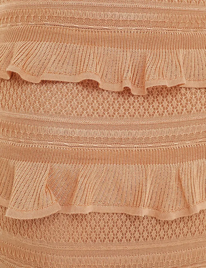 Women Zimmermann Clothing Illustration Frilled Dress Champagne