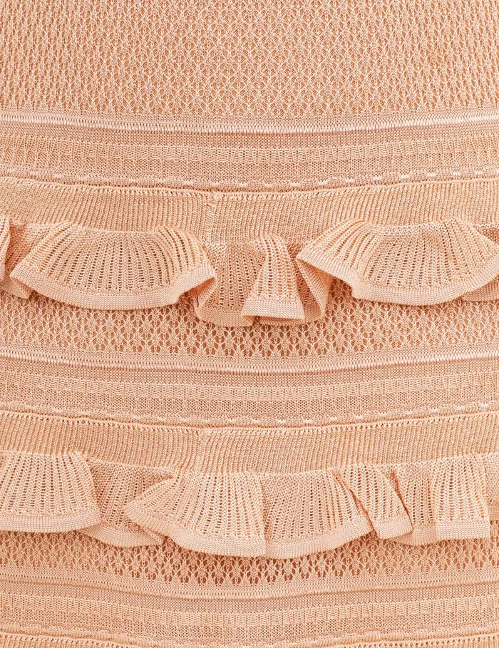 Women Zimmermann Clothing Illustration Frilled Skirt Champagne