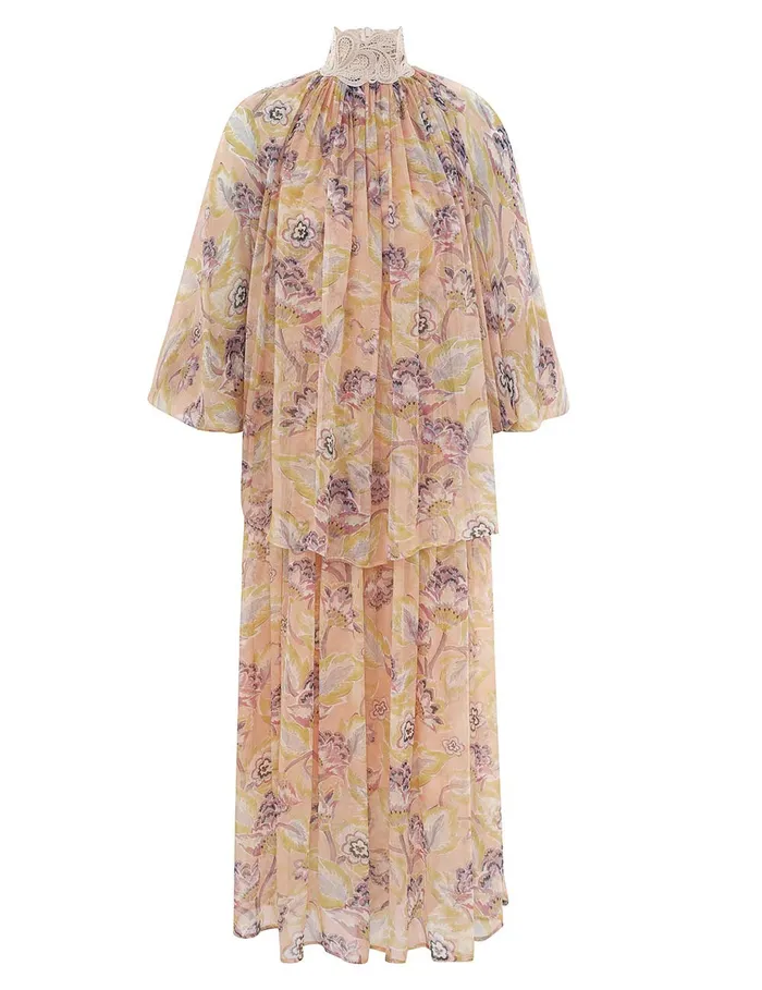Women Zimmermann Clothing Illustration Lace Edge Dress Citrine Eden