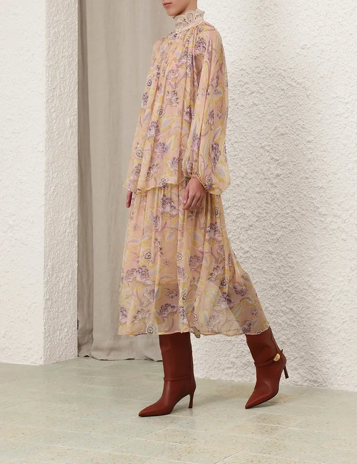 Women Zimmermann Clothing Illustration Lace Edge Dress Citrine Eden