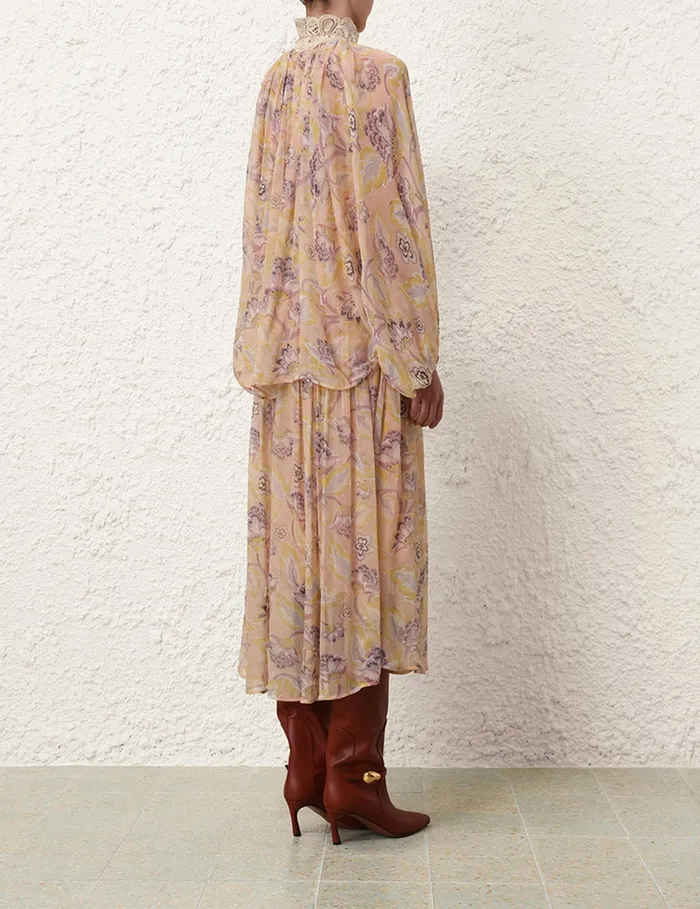 Women Zimmermann Clothing Illustration Lace Edge Dress Citrine Eden