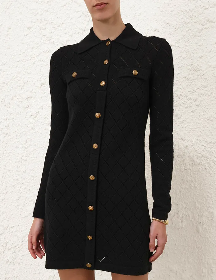 Women Zimmermann Clothing Illustration Pointelle Mini Black