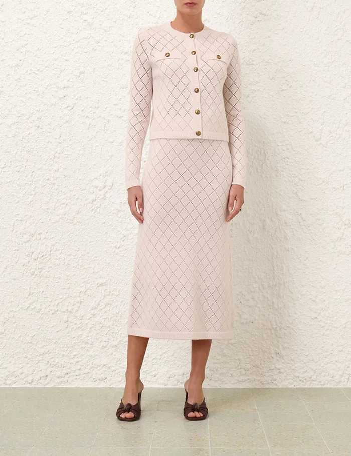 Women Zimmermann Clothing Illustration Pointelle Skirt Blush
