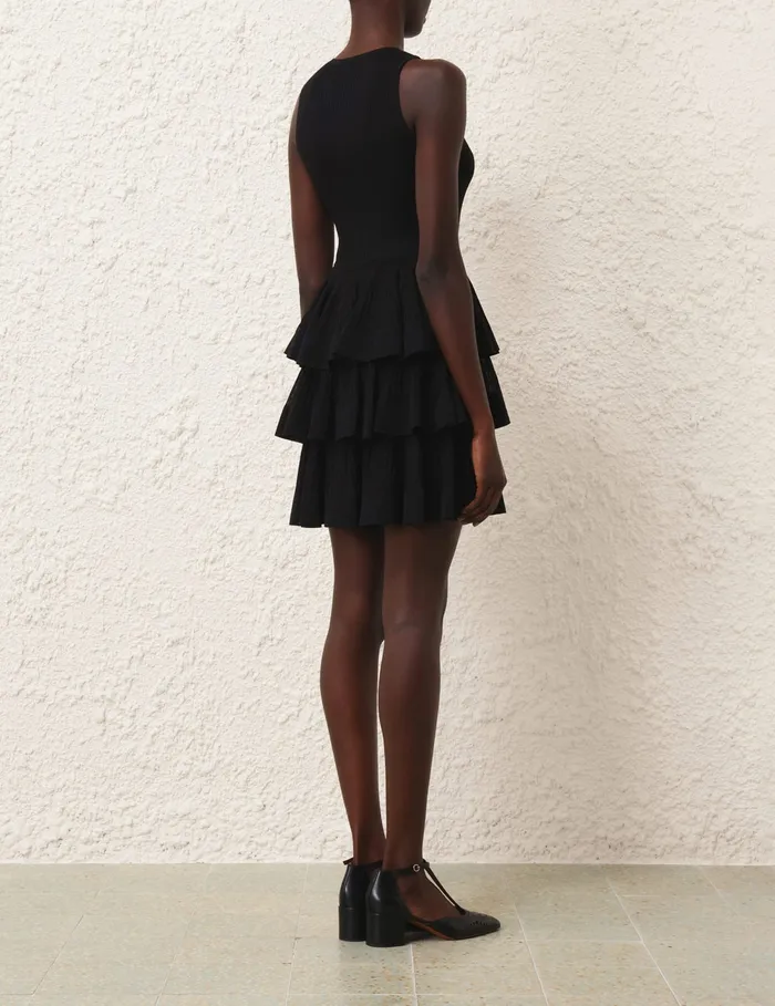 Women Zimmermann Clothing Illustration Ruffled Mini Black