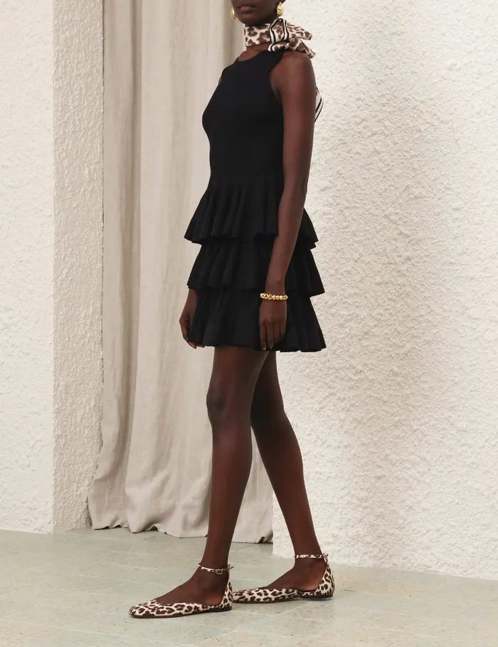 Women Zimmermann Clothing Illustration Ruffled Mini Black