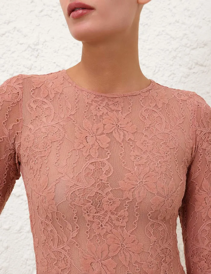 Women Zimmermann Clothing Lace Bodysuit Blush