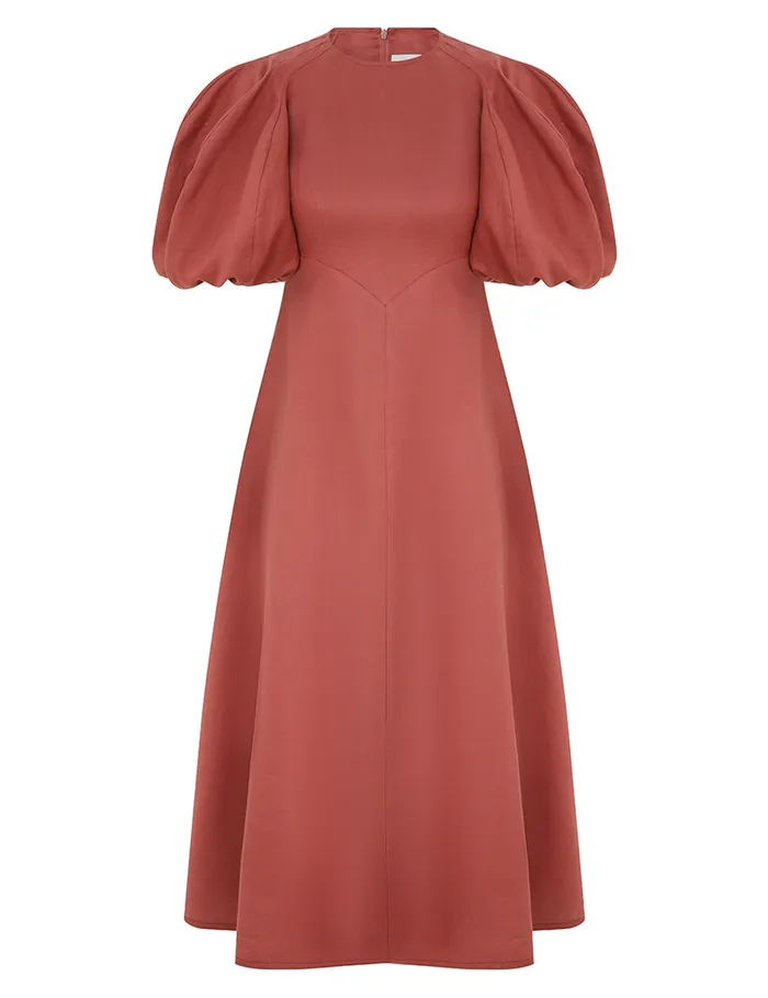 Women Zimmermann Clothing Midi Day Dress Lipstick