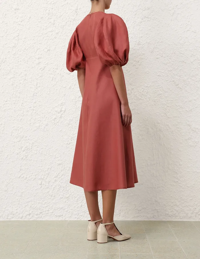 Women Zimmermann Clothing Midi Day Dress Lipstick