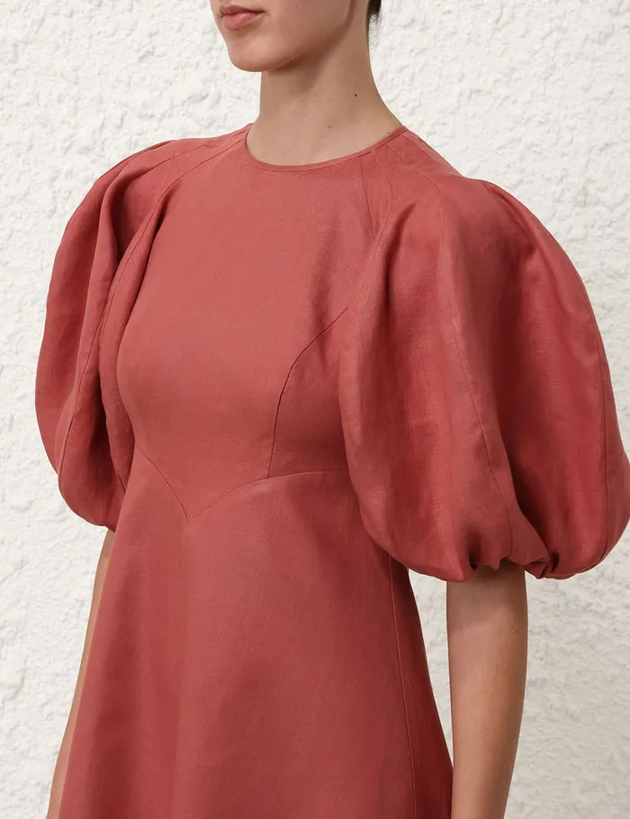 Women Zimmermann Clothing Midi Day Dress Lipstick