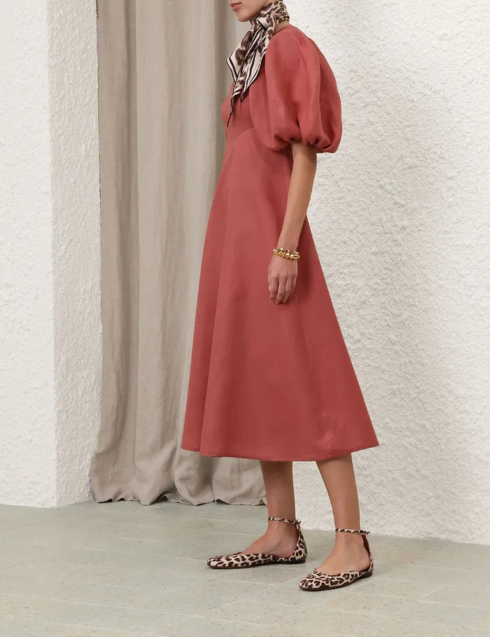 Women Zimmermann Clothing Midi Day Dress Lipstick