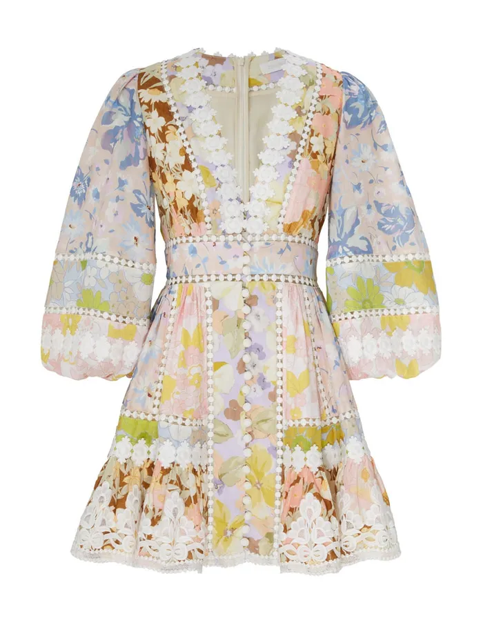 Women Zimmermann Clothing Pop Trimmed Mini Dress Spliced