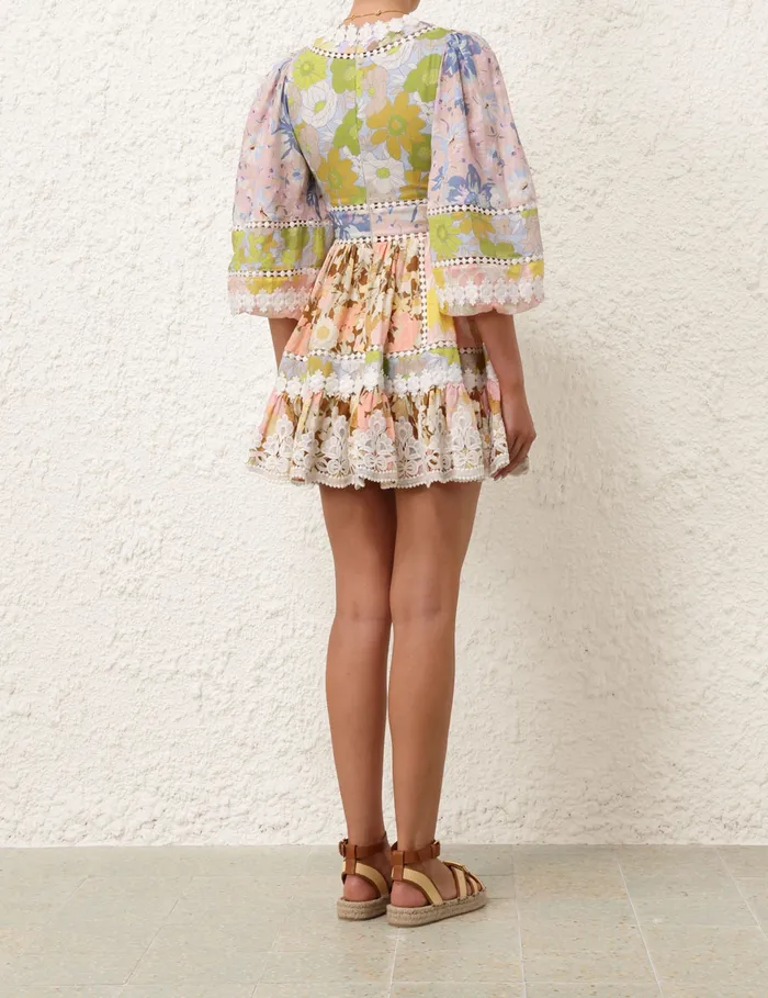 Women Zimmermann Clothing Pop Trimmed Mini Dress Spliced