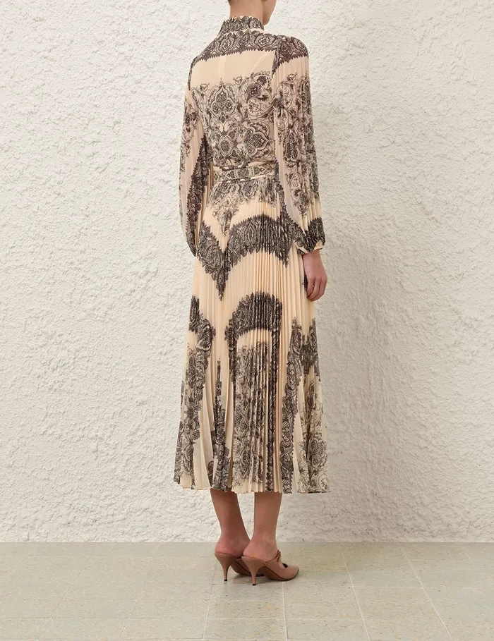 Women Zimmermann Clothing Sunray Pleated Blouse Tea Paisley
