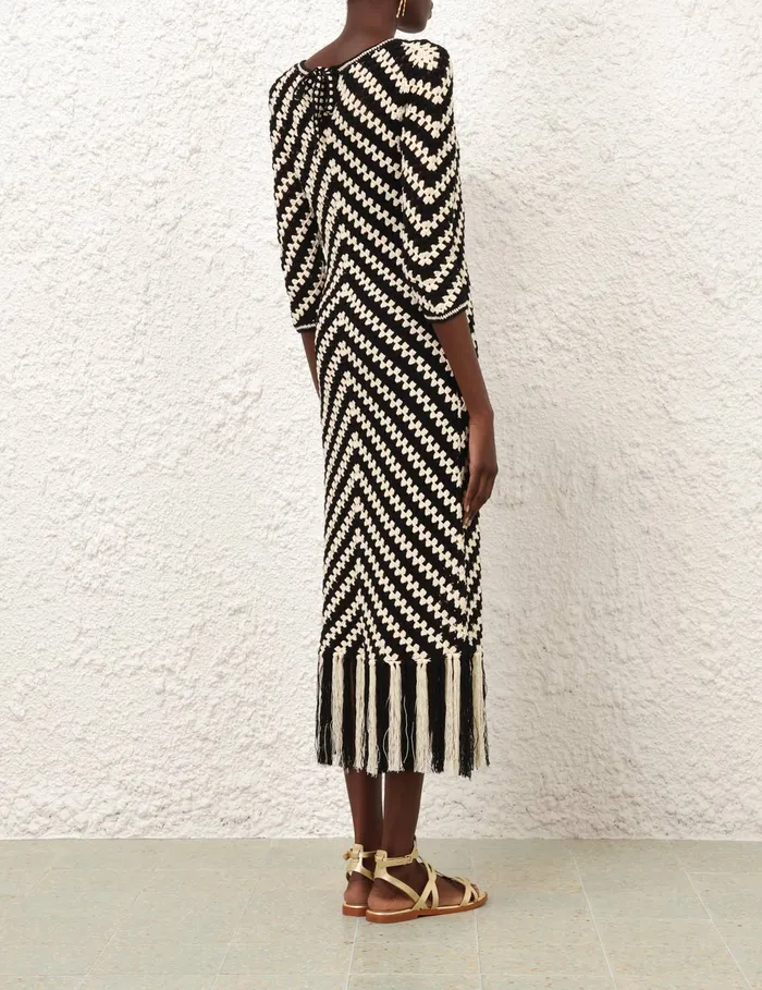 Women Zimmermann Dresses and Coverups Halliday Hand Crochet Dress Chevron