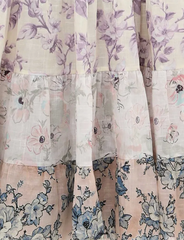 Women Zimmermann Dresses and Coverups Halliday Tiered Midi Dress Spliced