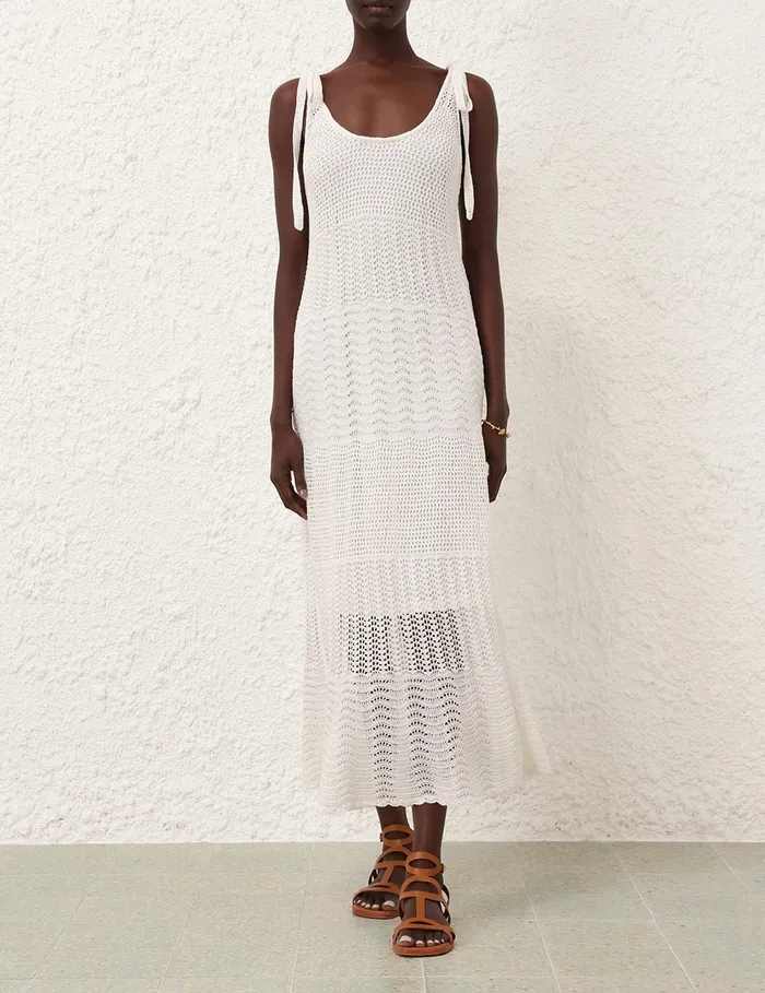Women Zimmermann Dresses and Coverups Lightburst Textured Dress Ivory