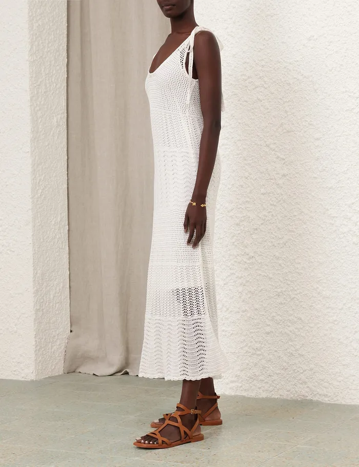 Women Zimmermann Dresses and Coverups Lightburst Textured Dress Ivory