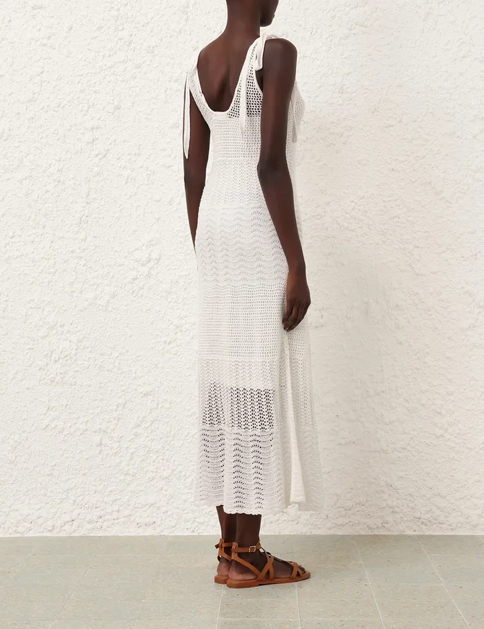 Women Zimmermann Dresses and Coverups Lightburst Textured Dress Ivory
