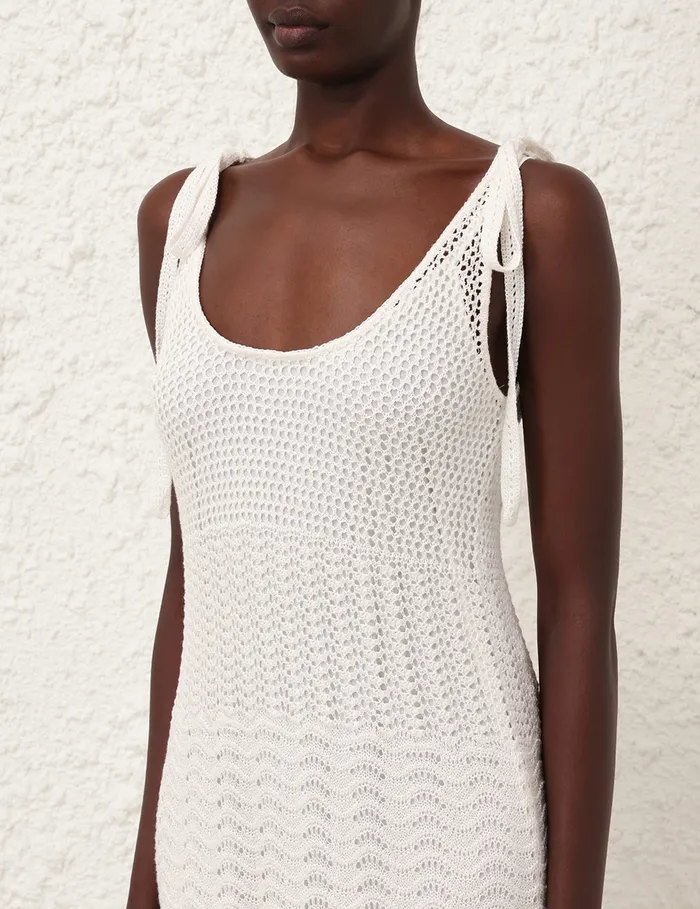 Women Zimmermann Dresses and Coverups Lightburst Textured Dress Ivory