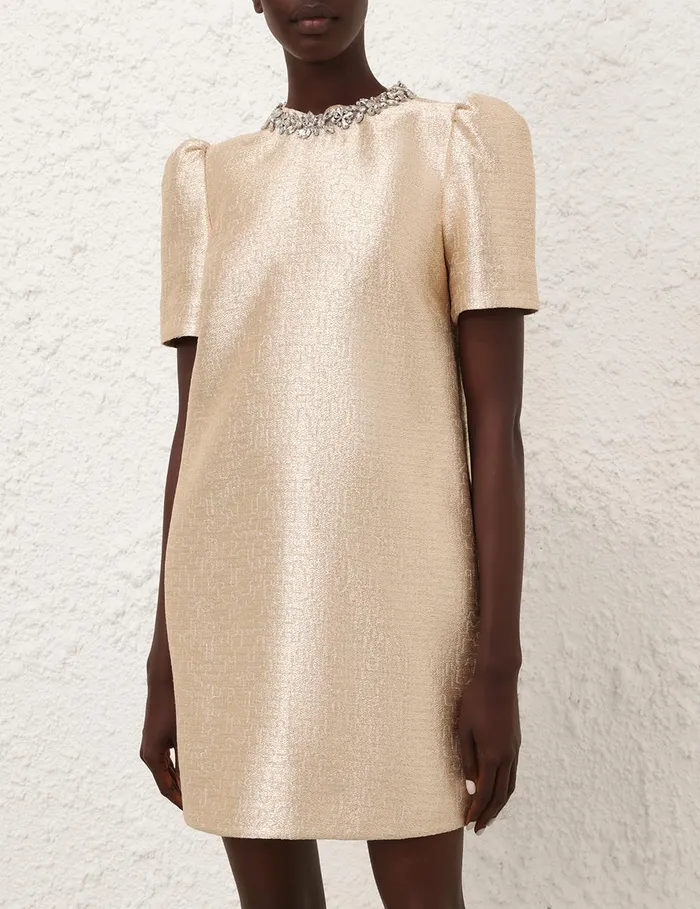 Women Zimmermann Dresses Crush Shift Dress Gold