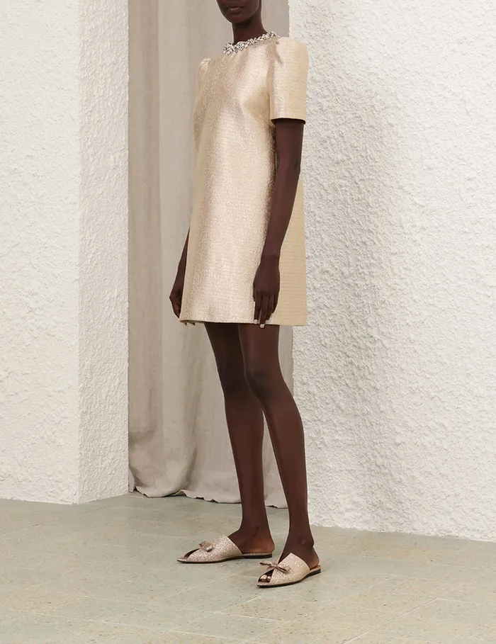 Women Zimmermann Dresses Crush Shift Dress Gold