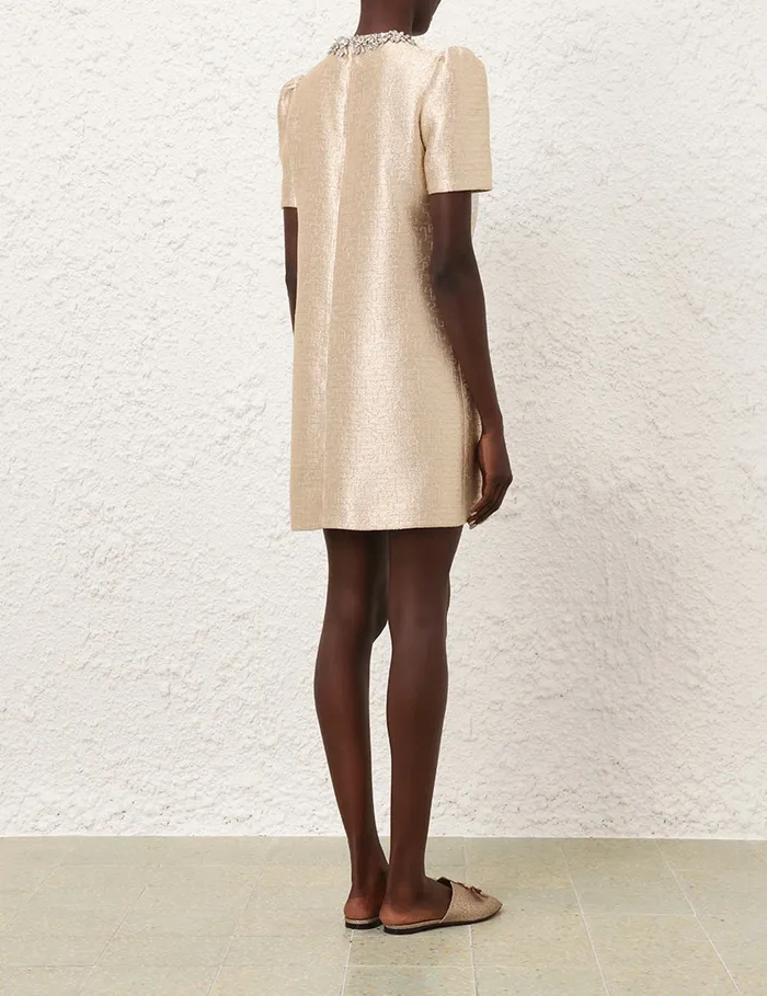 Women Zimmermann Dresses Crush Shift Dress Gold
