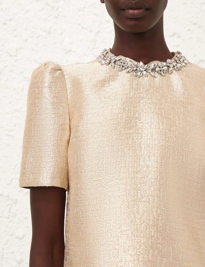 Women Zimmermann Dresses Crush Shift Dress Gold