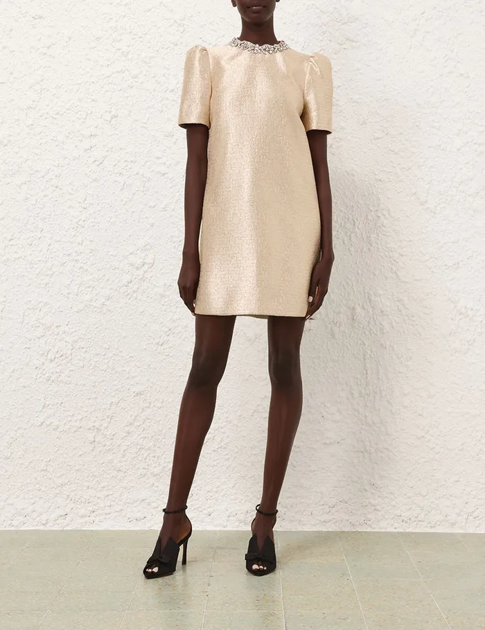 Women Zimmermann Dresses Crush Shift Dress Gold
