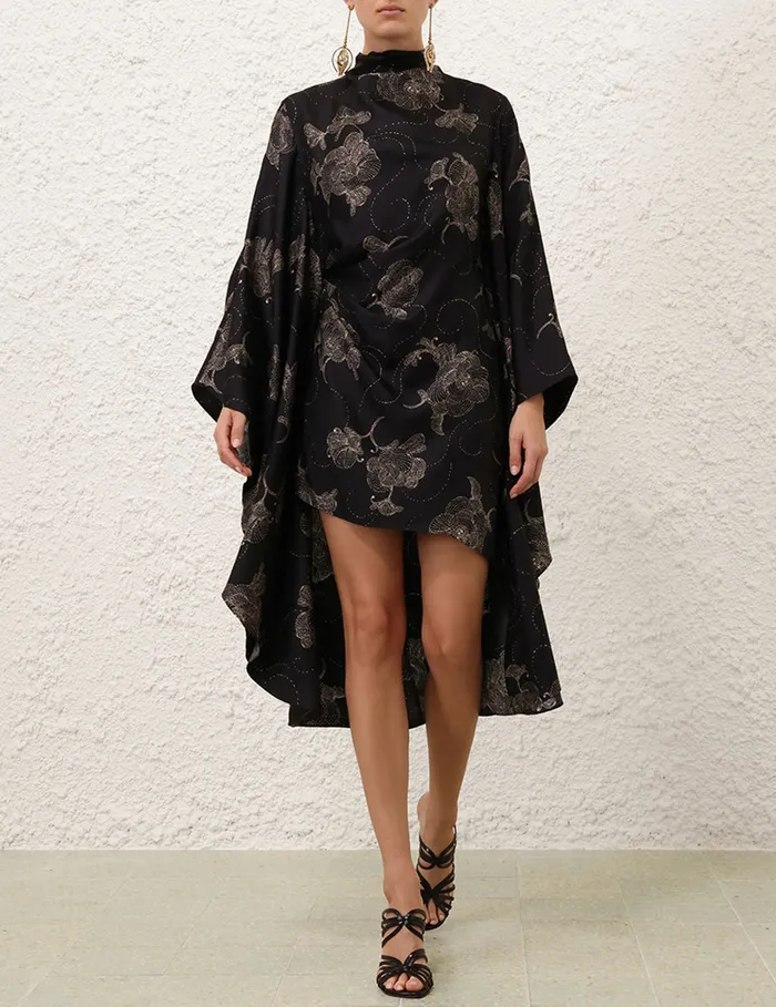 Women Zimmermann Dresses Eden Draped Tunic Black Sketch