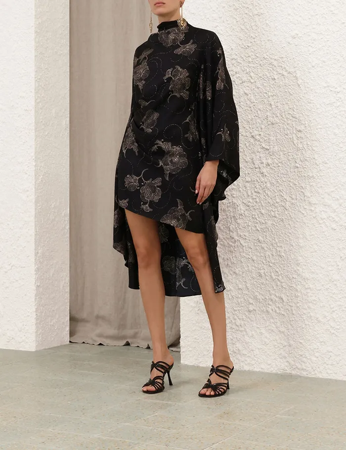 Women Zimmermann Dresses Eden Draped Tunic Black Sketch