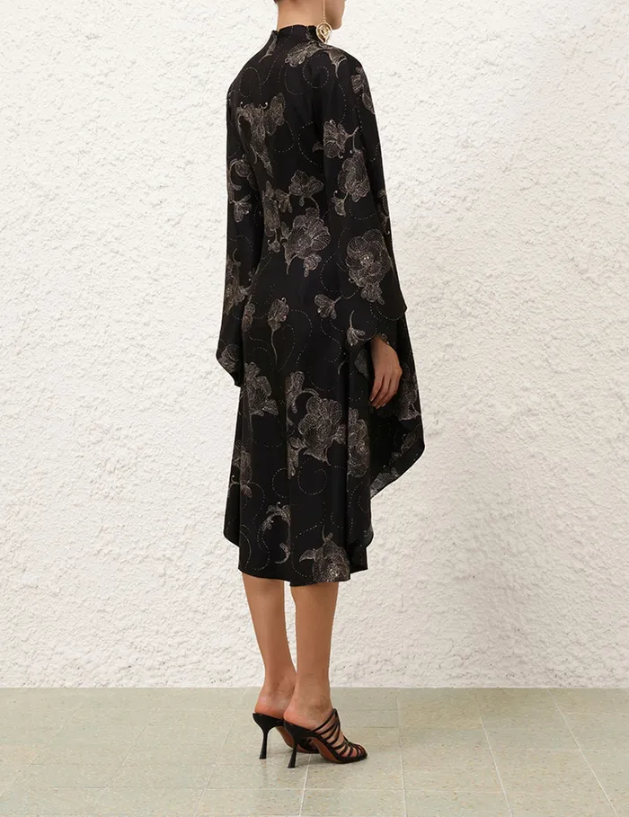 Women Zimmermann Dresses Eden Draped Tunic Black Sketch