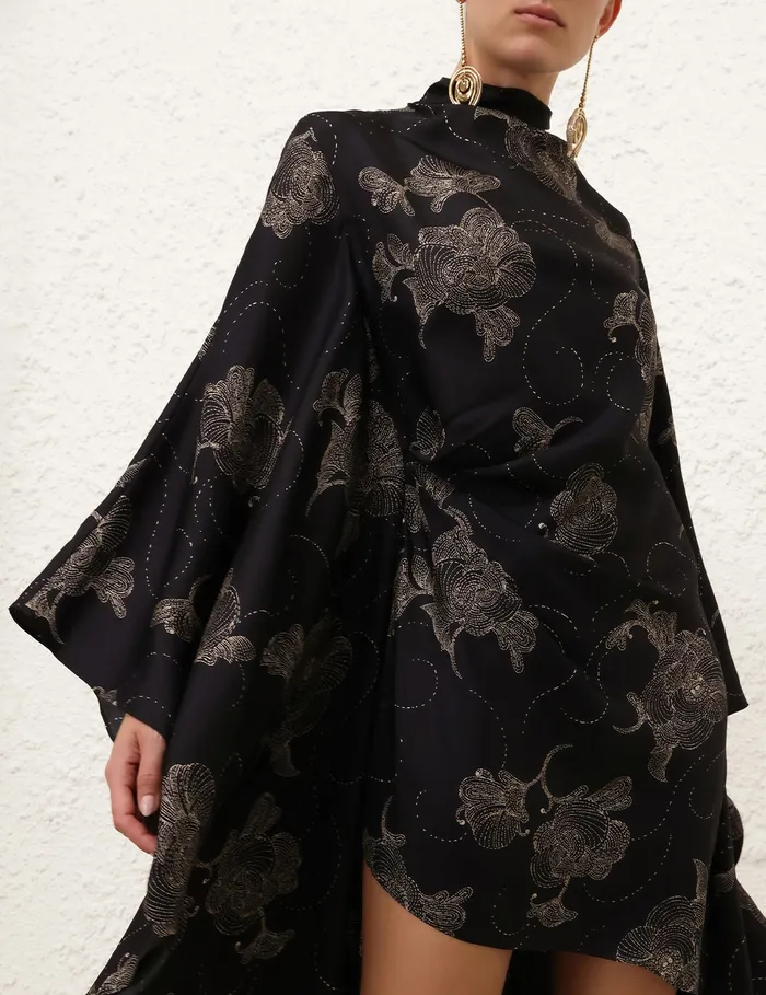 Women Zimmermann Dresses Eden Draped Tunic Black Sketch