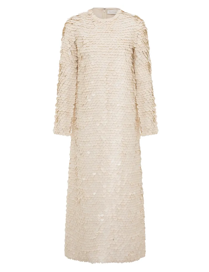 Women Zimmermann Dresses Eden Sequin Maxi Dress Cream