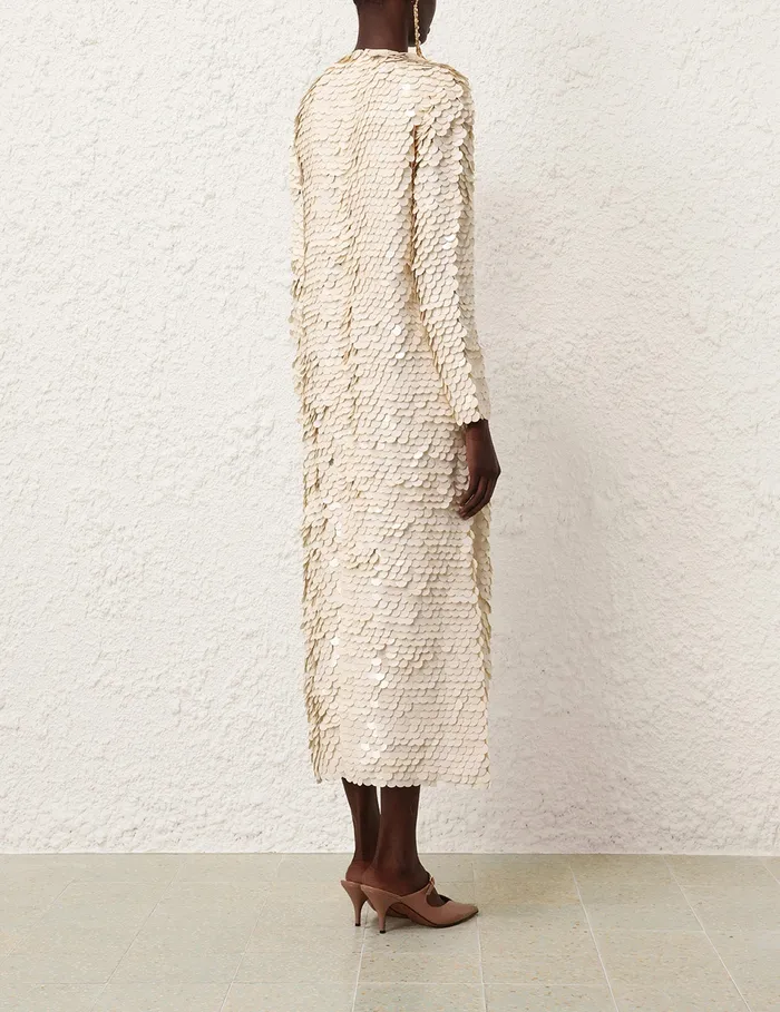 Women Zimmermann Dresses Eden Sequin Maxi Dress Cream
