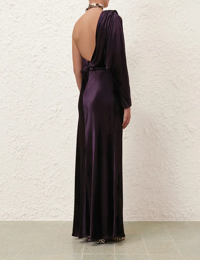 Women Zimmermann Dresses Illustration Asymmetric Gown Aubergine