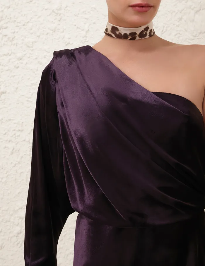 Women Zimmermann Dresses Illustration Asymmetric Gown Aubergine