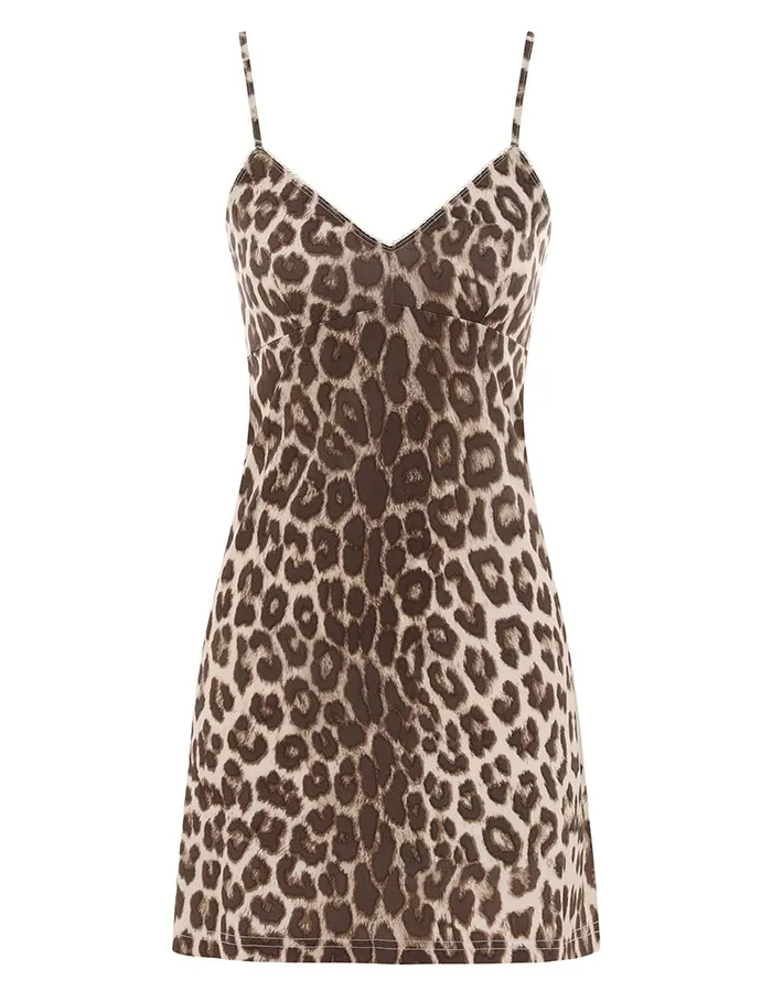 Women Zimmermann Dresses Illustration Billow Mini Dress Chocolate Leopard