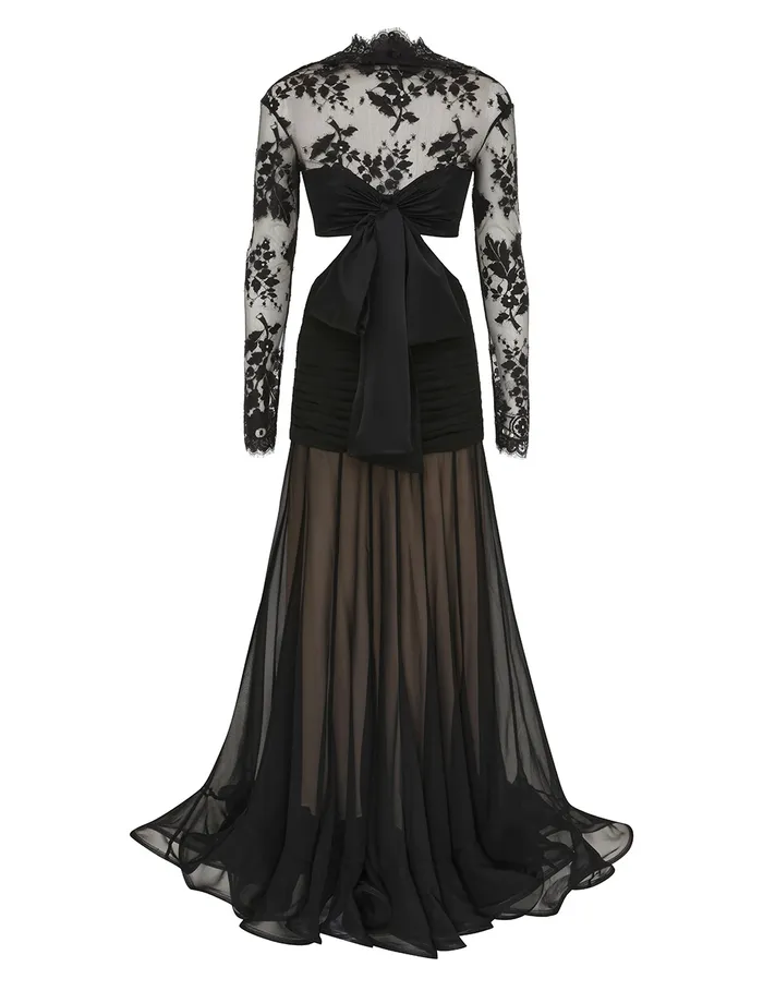 Women Zimmermann Dresses Illustration Flounce Gown Black